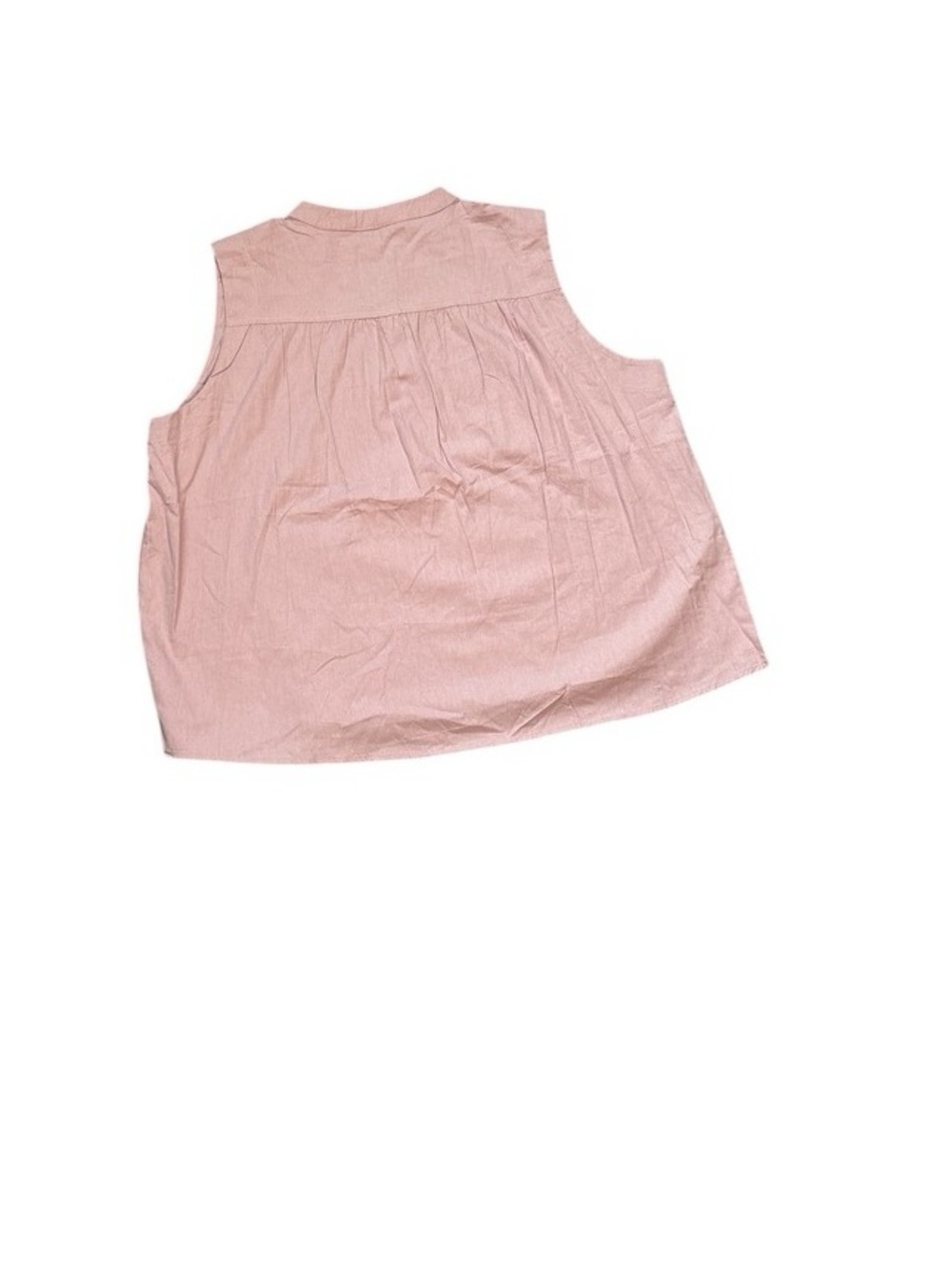 Girls' Sleeveless Pink Gathered Back Tank Top